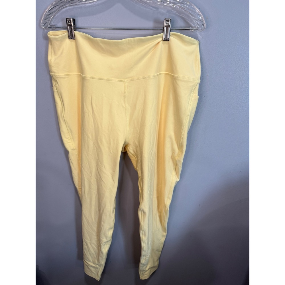 Peloton Womens 2X Yellow High Waisted Activewear Leggings with Pockets
